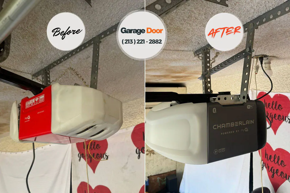 Before and after: garage door repair Redland, MD